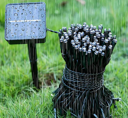 LUCES NAVIDEÑAS CON PANEL SOLAR AMBAR 10M