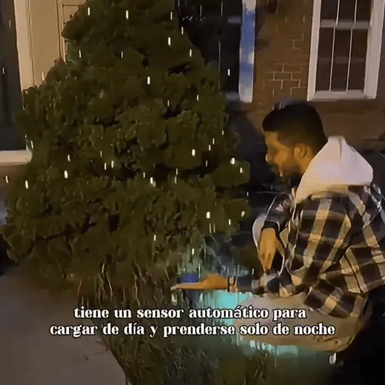 LUCES NAVIDEÑAS CON PANEL SOLAR AMBAR 10M