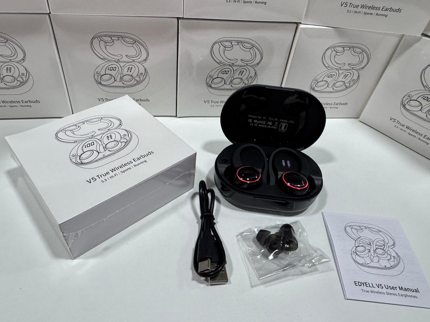 EARBUDS V5 CON CLIP SUJETADOR
